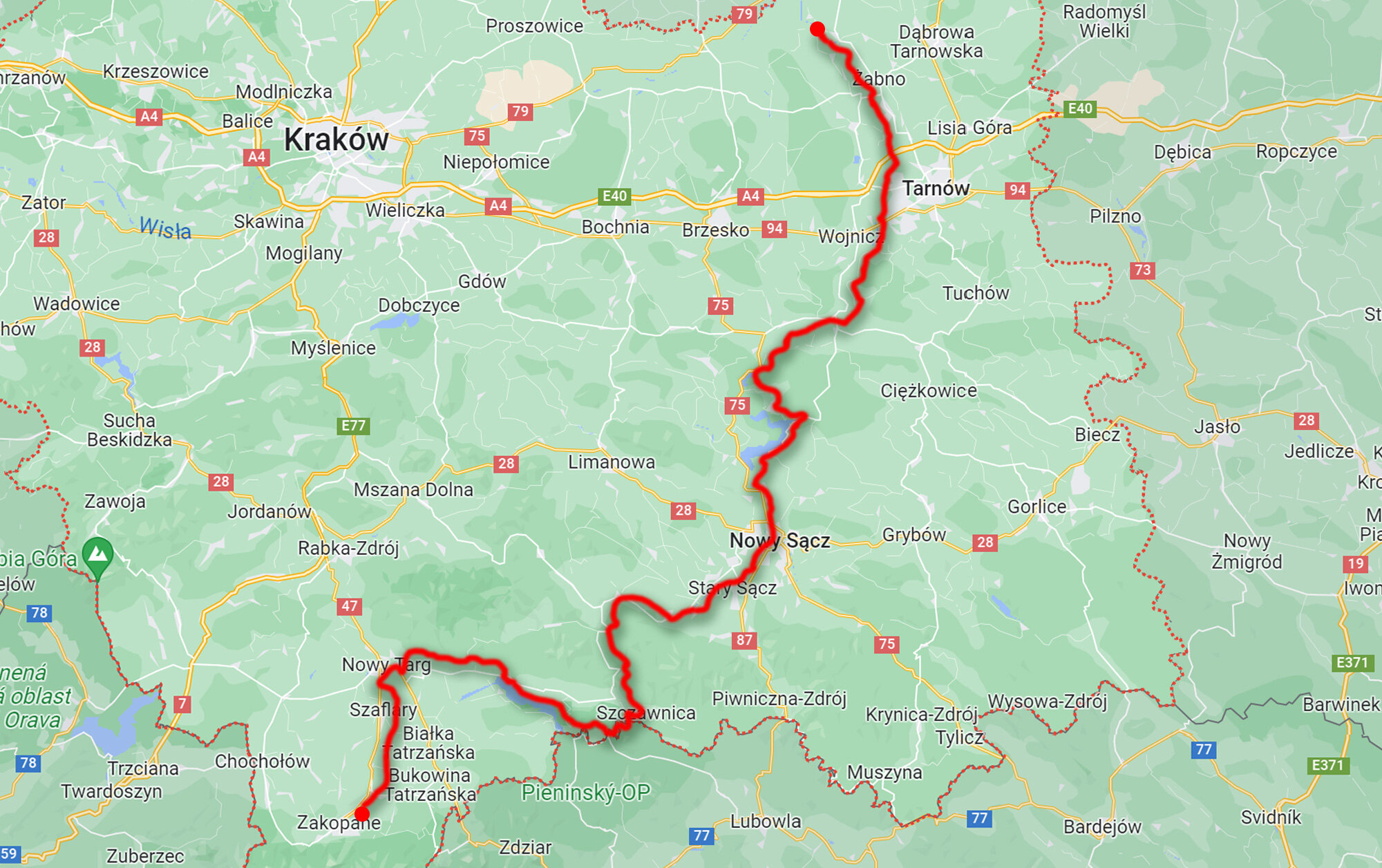 Sprawdź mapę szlaku rowerowego Velo Dunajec>>