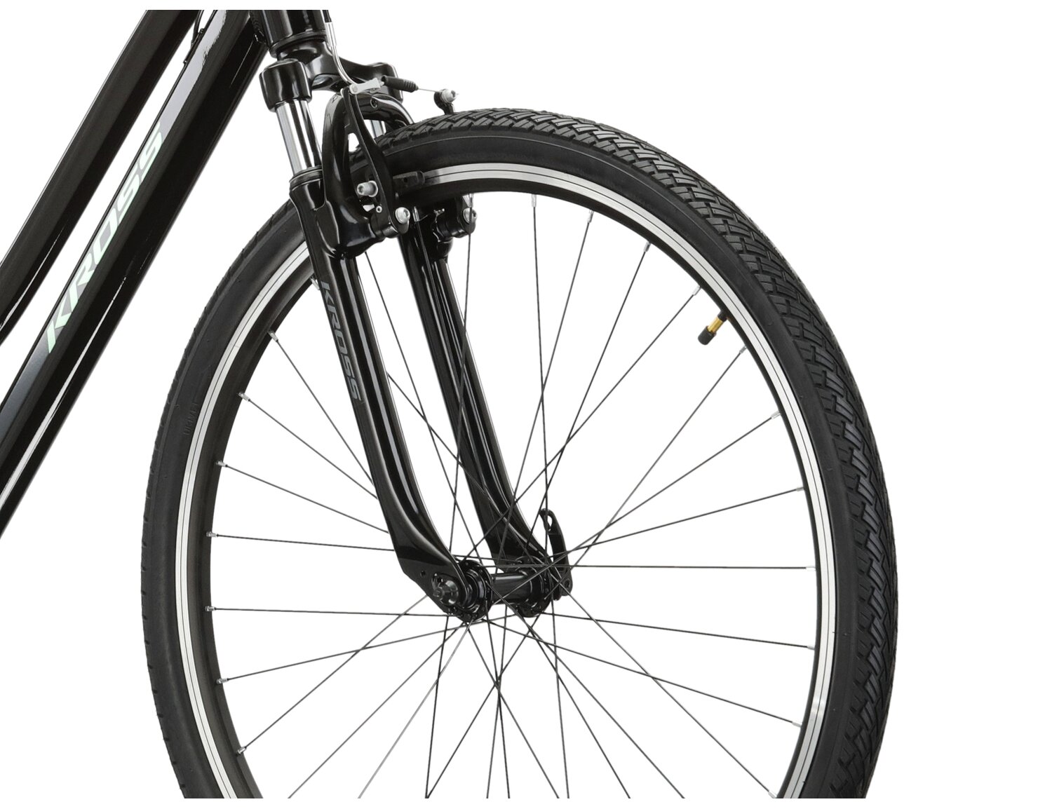 Aluminowa rama, amortyzowany widelec oraz opony Wanda w rowerze crossowym damskim KROSS Evado 2.0 