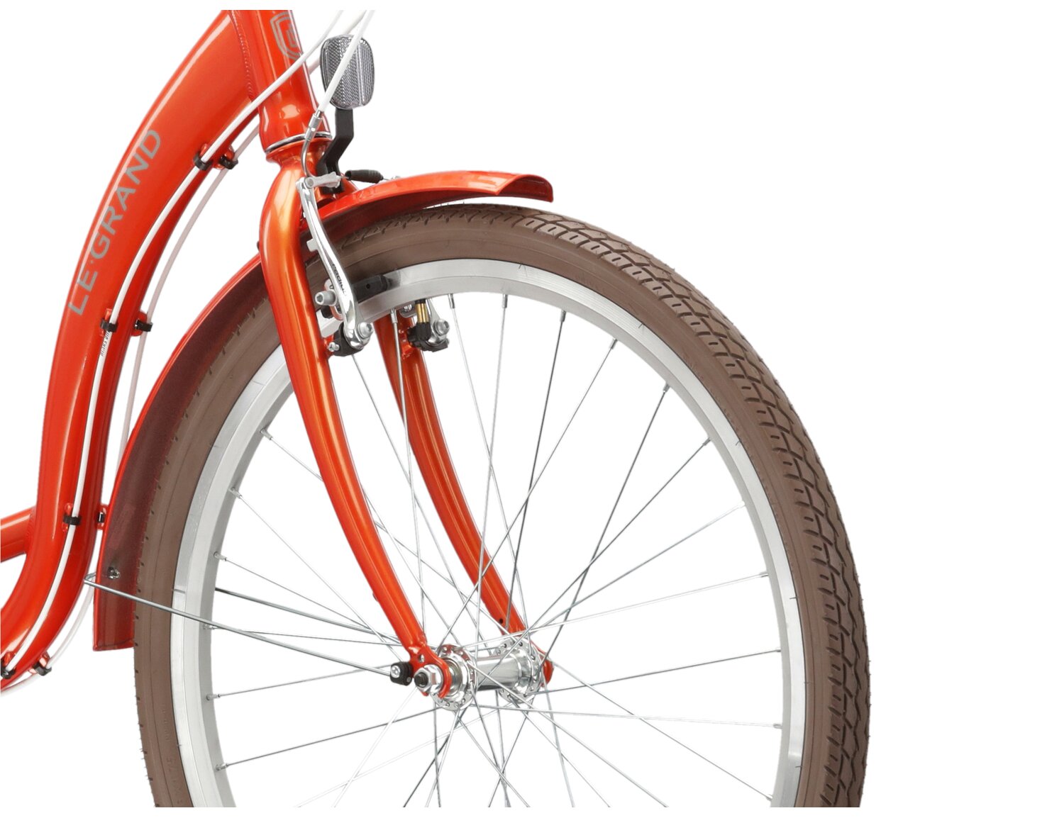Aluminowa rama, sztywny stalowy widelec oraz opony o szerokości 1,75 cala w rowerze miejskim Le Grand Lille 1.0 