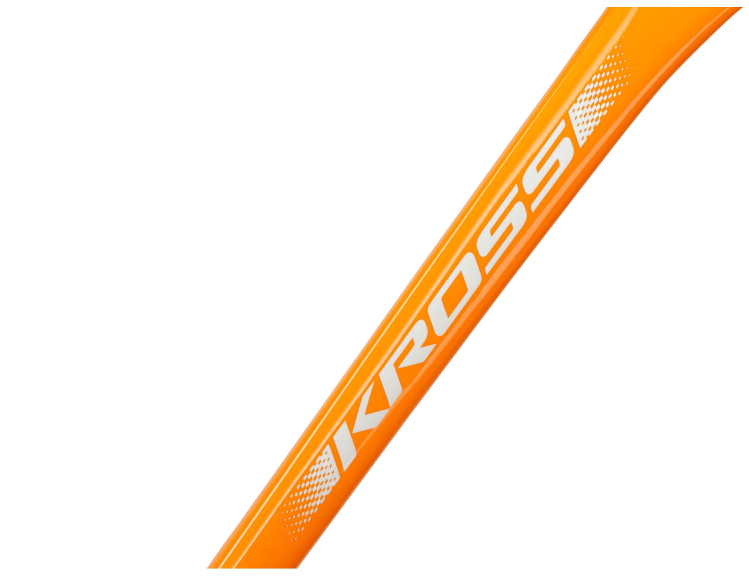  Aluminiowa malowana proszkowo na kolor pomarańczowy rama z grawerowanym napisem marki Kross 
