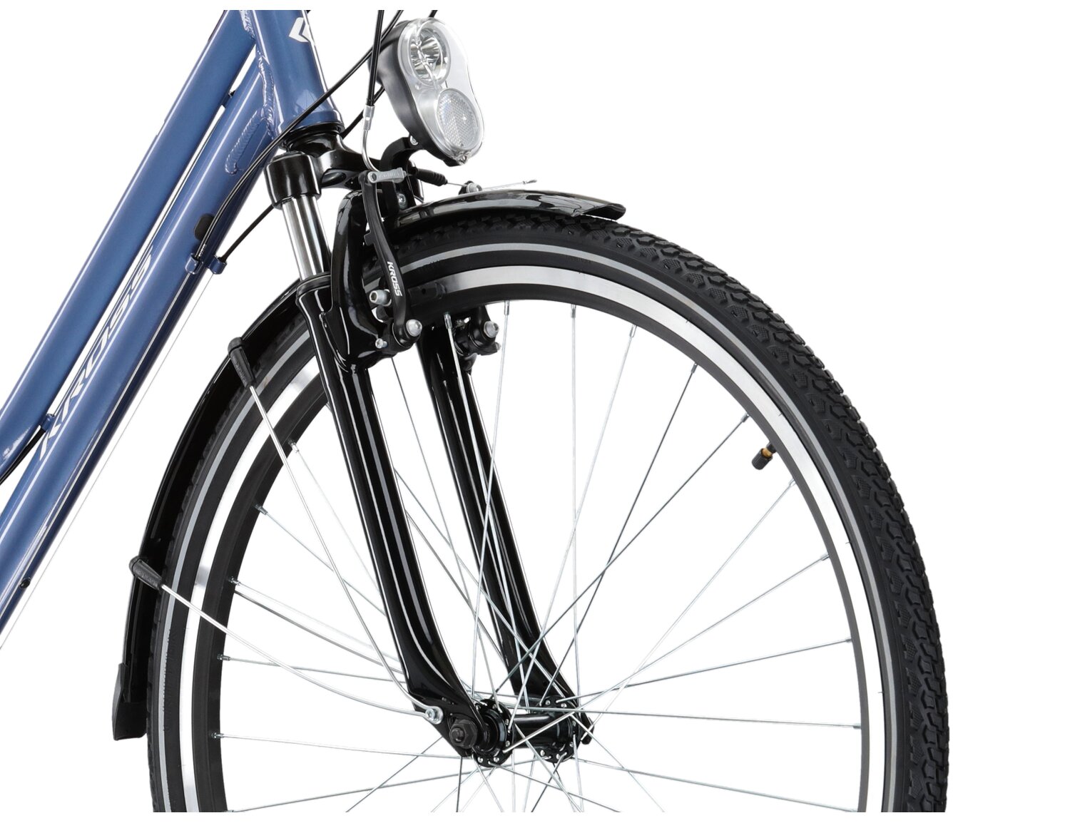 Aluminowa rama, amortyzowany widelec KROSS oraz opony Wanda w rowerze trekkingowym damskim KROSS Trans 2.0 