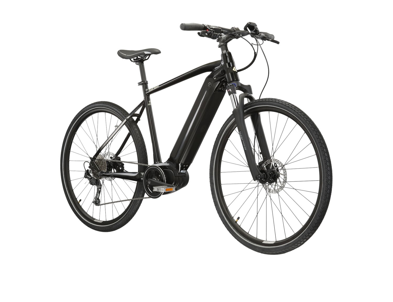  Elektryczny rower crossowy KROSS Evado Hybrid 3.0 882 Wh na aluminiowej ramie w kolorze czarnym wyposażony w osprzęt Shimano i napęd elektryczny Bafang