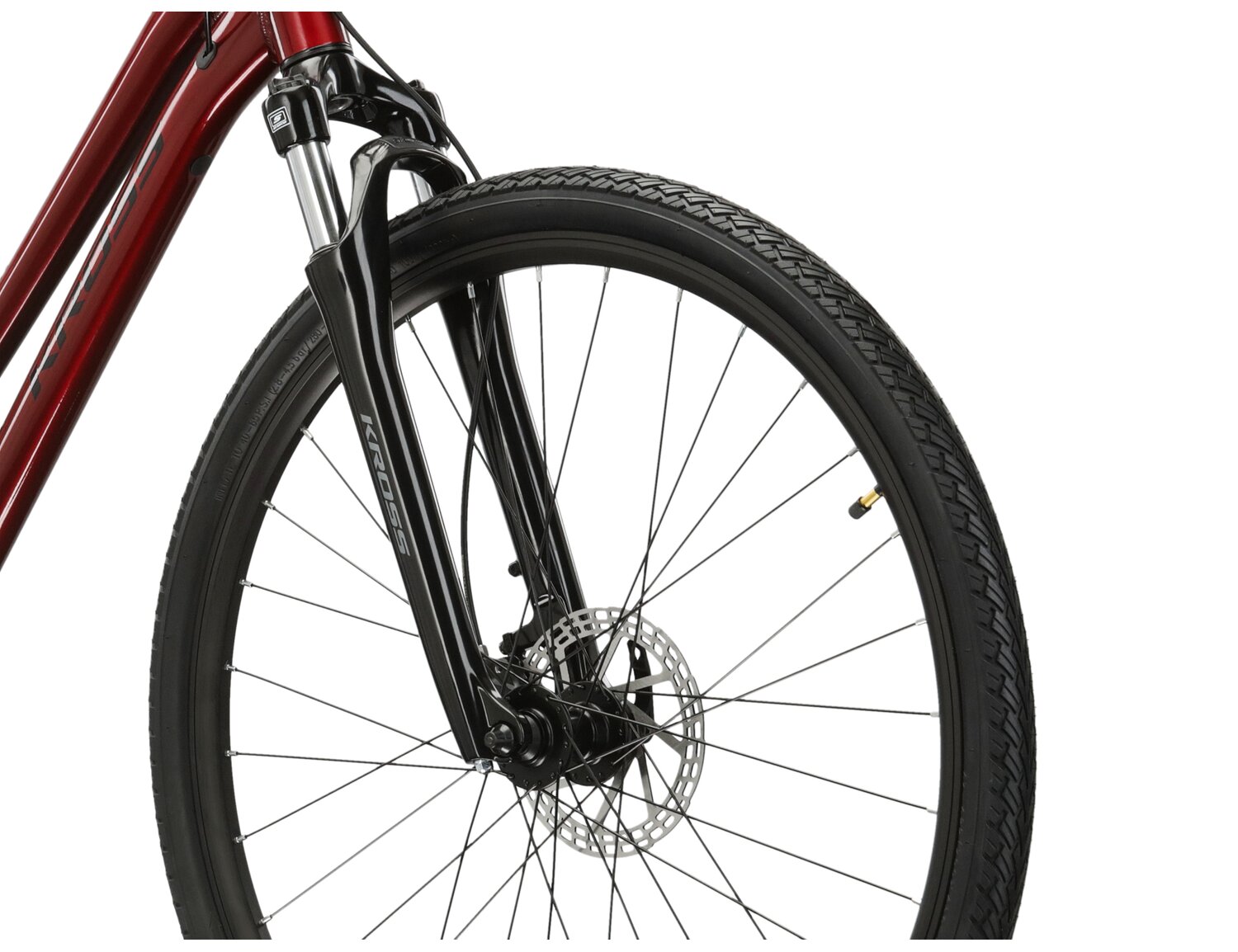 Aluminowa rama, amortyzowany widelec SR SUNTOUR NEX oraz opony Wanda w rowerze crossowym damskim KROSS Evado 4.0 