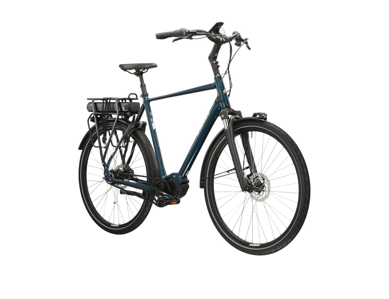  Elektryczny rower miejski Ebike City KROSS Sentio Hybrid 5.0 504 Wh na aluminiowej ramie w kolorze turkusowym wyposażony w osprzęt shimano i napęd elektryczny Shimano
