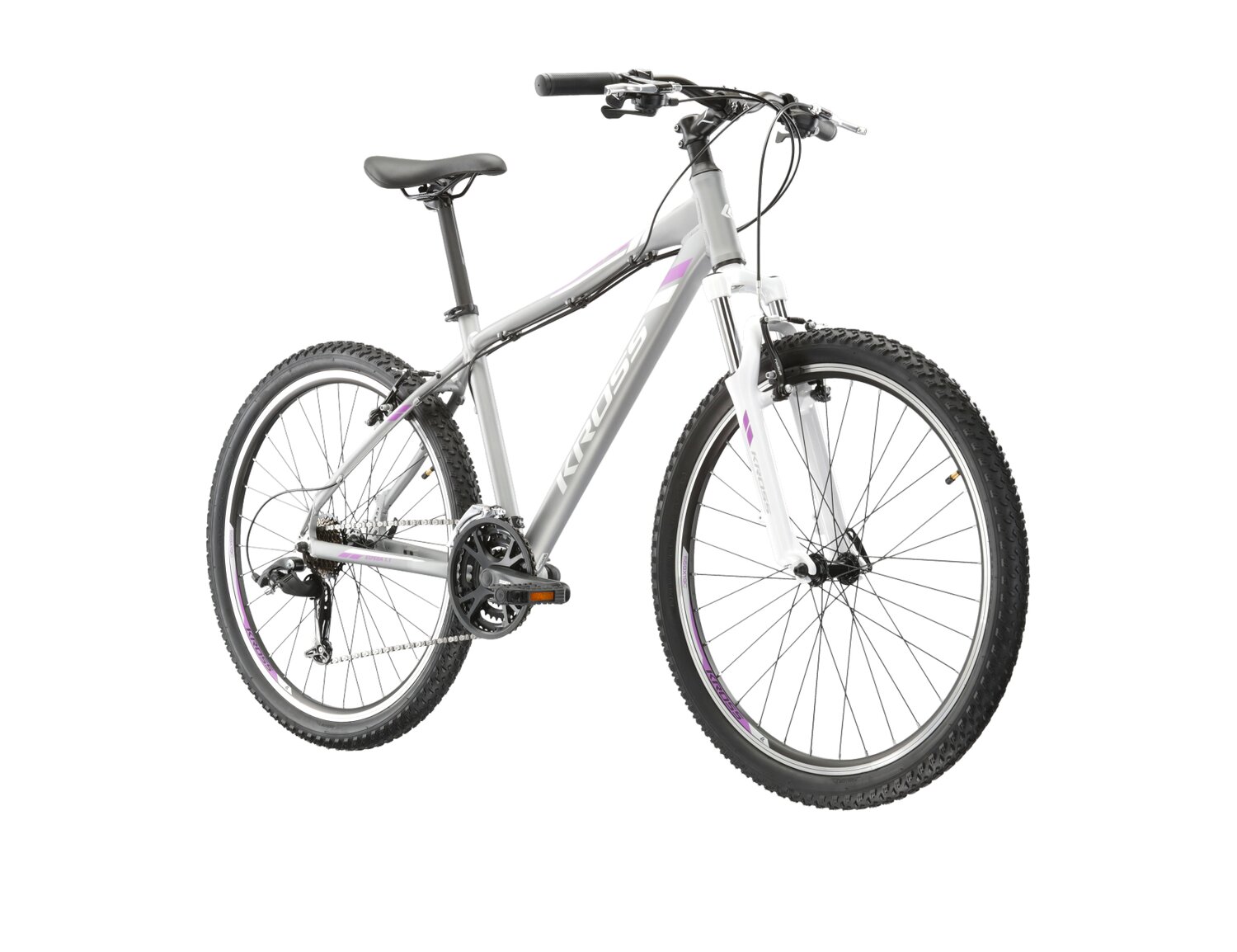 Damski rower górski MTB Woman Kross Espera 1.1 na aluminiowej ramie w kolorze białym wyposażony w osprzęt Sunrace oraz Shimano 