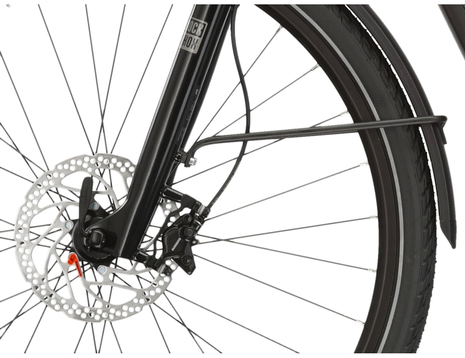 przedni amortyzator Rockshox Paragorn Gold RL o skoku 63 milimetry w rowerze Trans Hybrid 6.0 