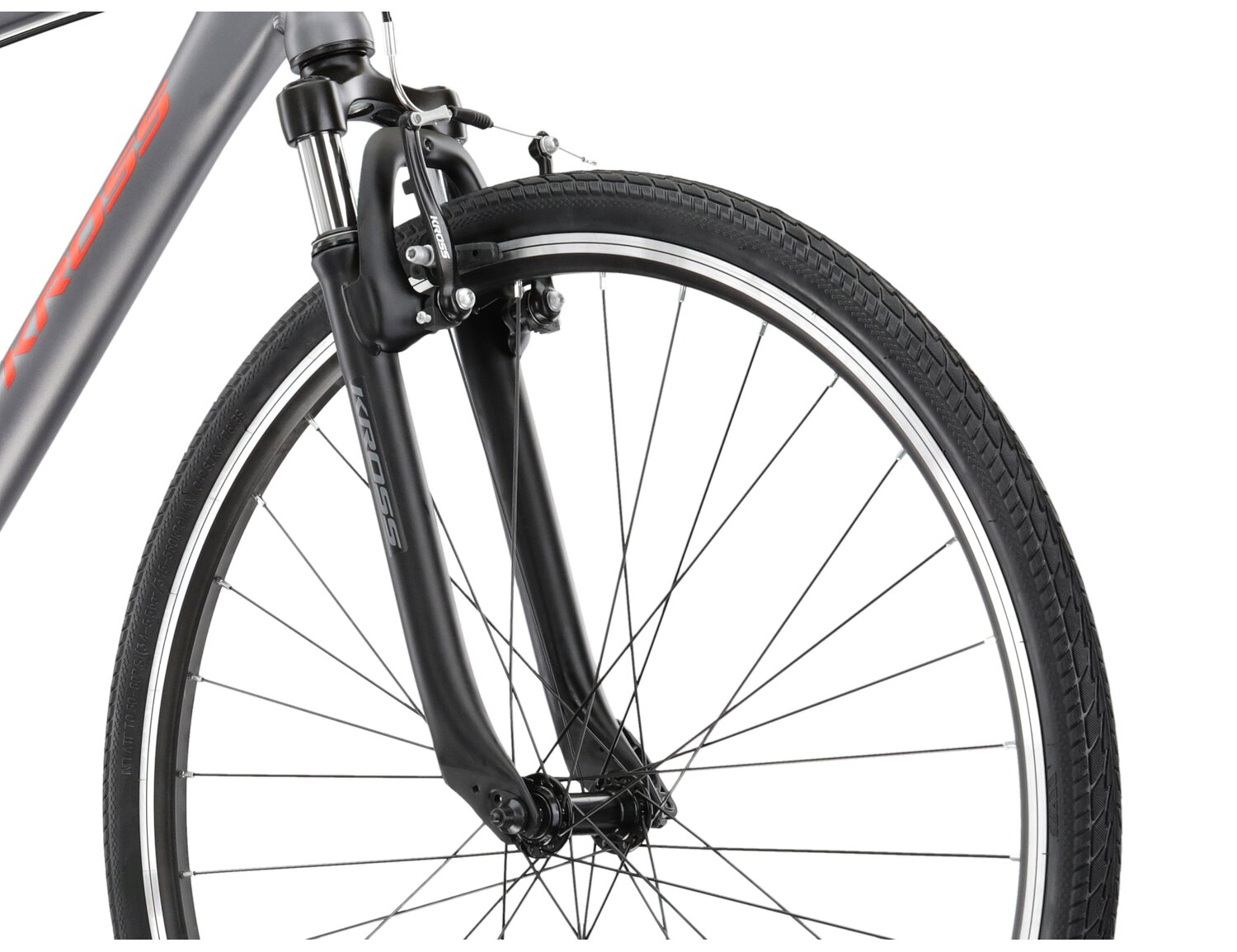 Aluminowa rama, amortyzowany widelec oraz opony Wanda w rowerze crossowym KROSS Evado 1.0 