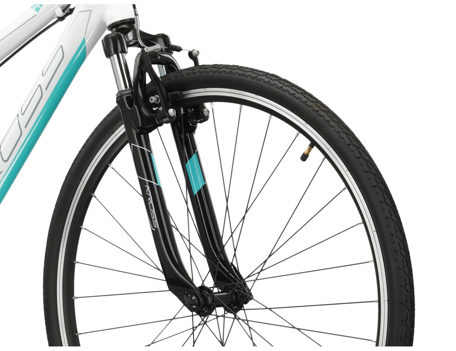 Aluminowa rama, amortyzowany widelec oraz opony w rowerze crossowym KROSS Evado 1.0 