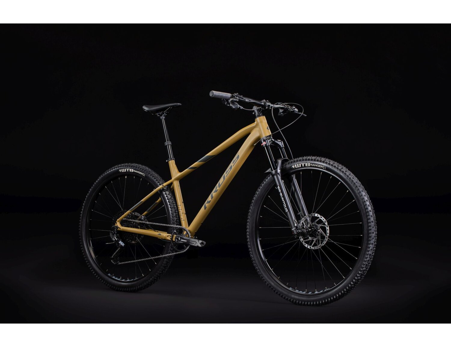  Rower górski MTB XC KROSS Level 6.0 na aluminiowej ramie w kolorze brązowym wyposażony w osprzęt SRAM
