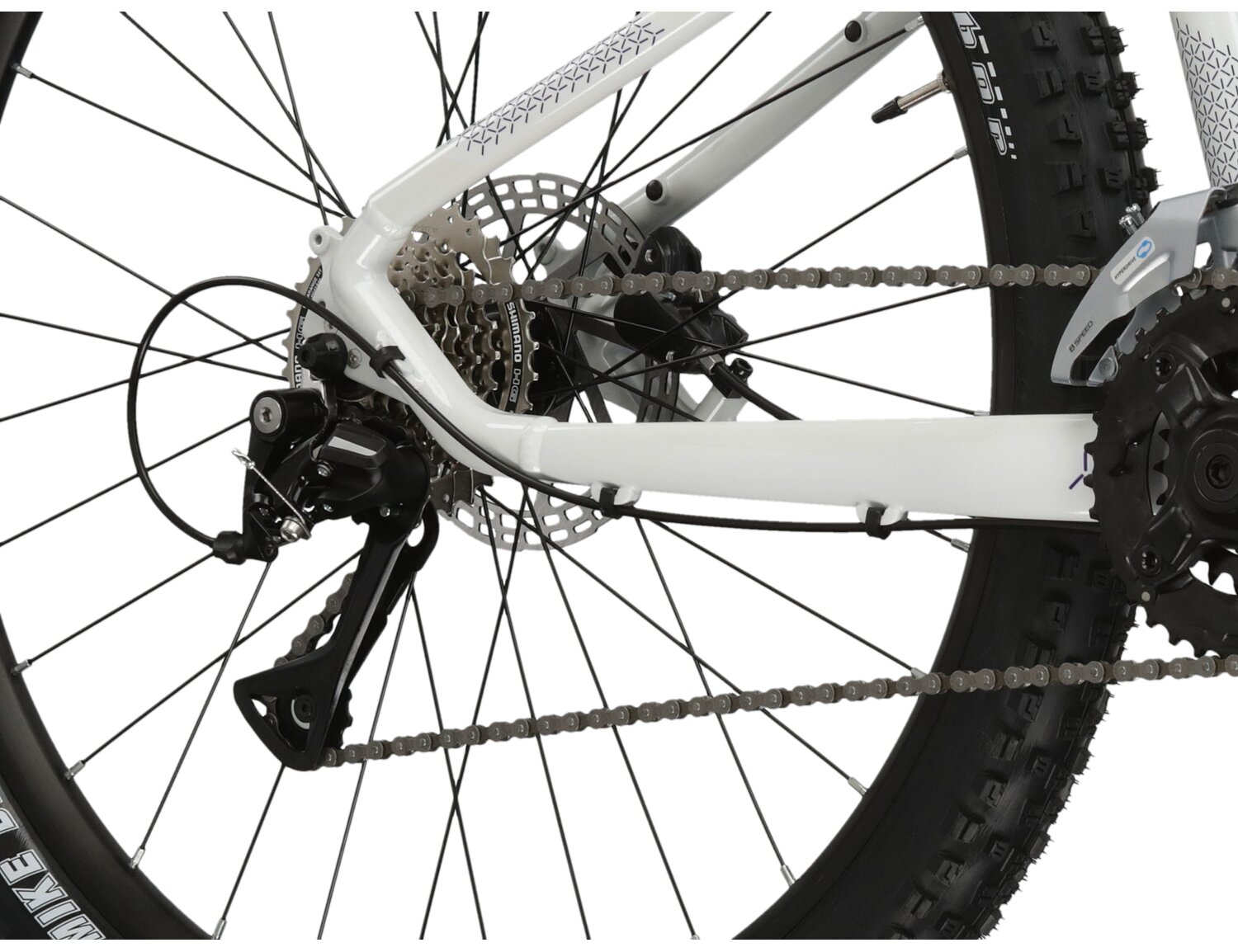  Tylna ośmiobiegowa przerzutka Shimano Acera M3020 oraz hydrauliczne hamulce tarczowe Shimano MT200 w damskim rowerze górskim MTB Woman KROSS Lea 4.0
