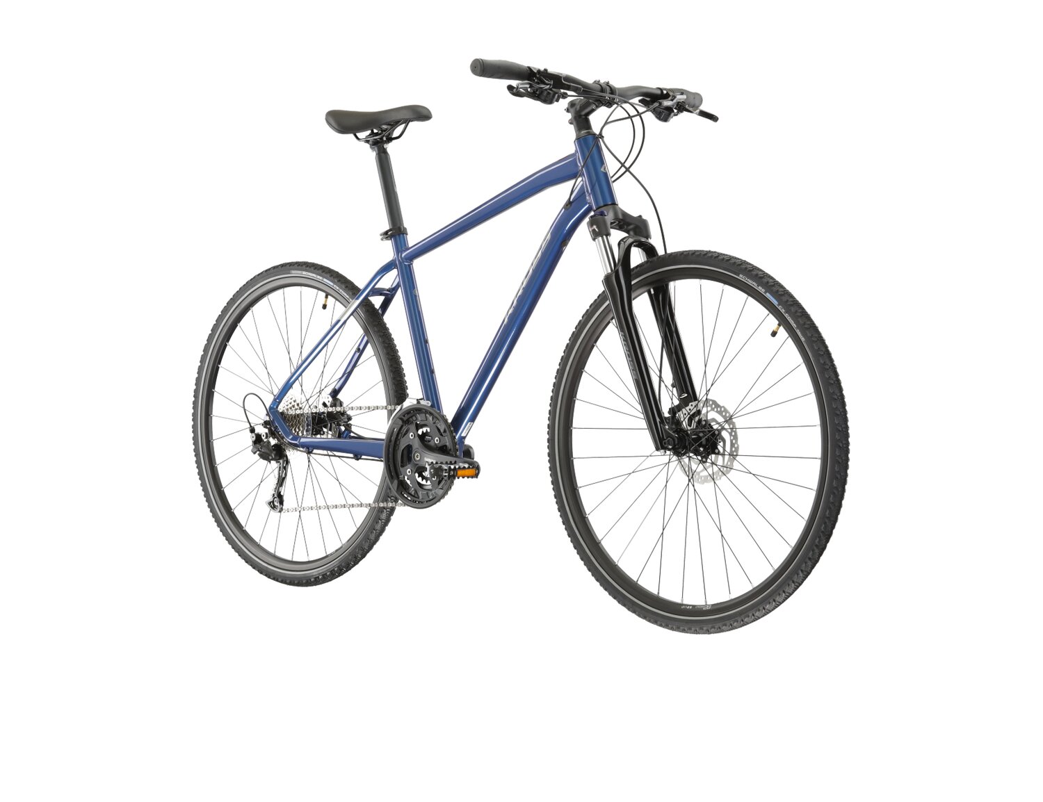  Rower crossowy KROSS Evado 6.0 na aluminiowej ramie w kolorze niebieskim wyposażony w osprzęt Shimano