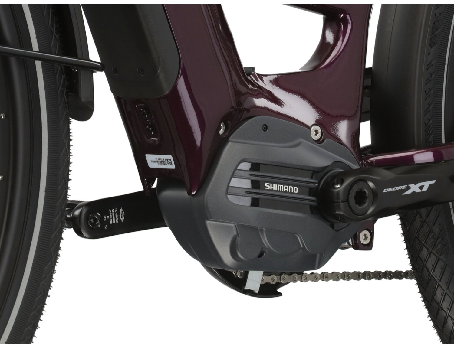  Silnik elektryczny Shimano E6110 oraz bateria Simplo w rowerze elktrycznym Kross Trans Hybrid Prestige 