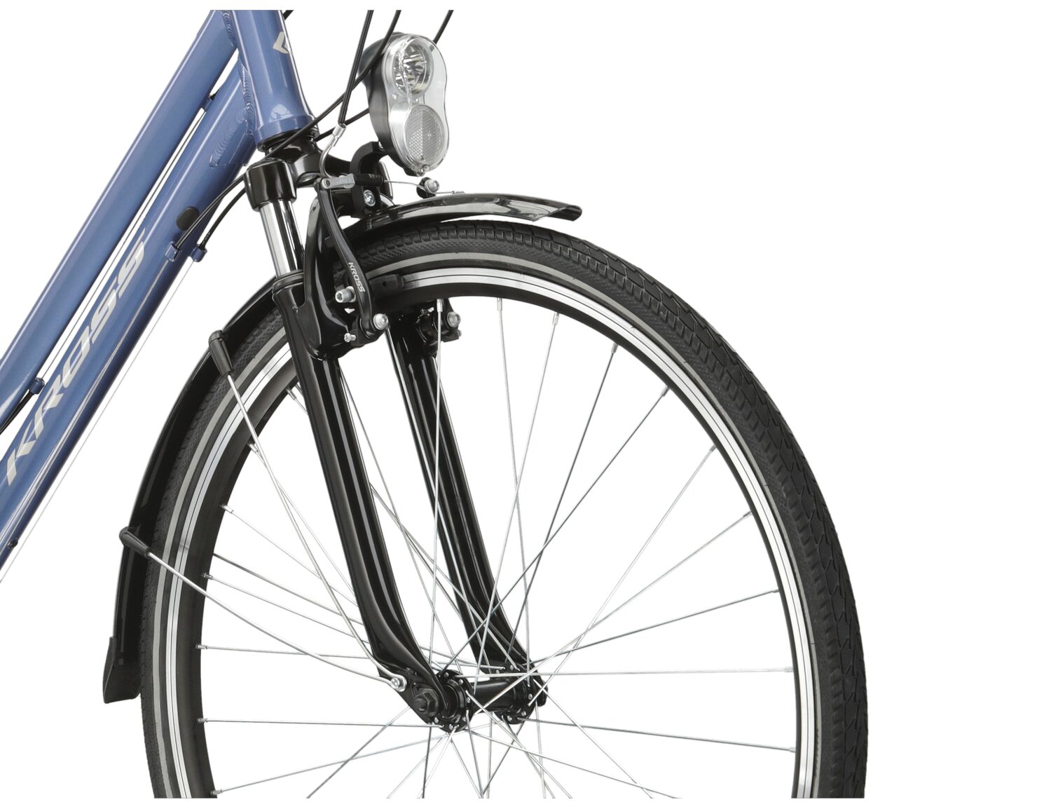 Aluminowa rama, amortyzowany widelec KROSS oraz opony Wanda w rowerze trekkingowym damskim KROSS Trans 2.0 