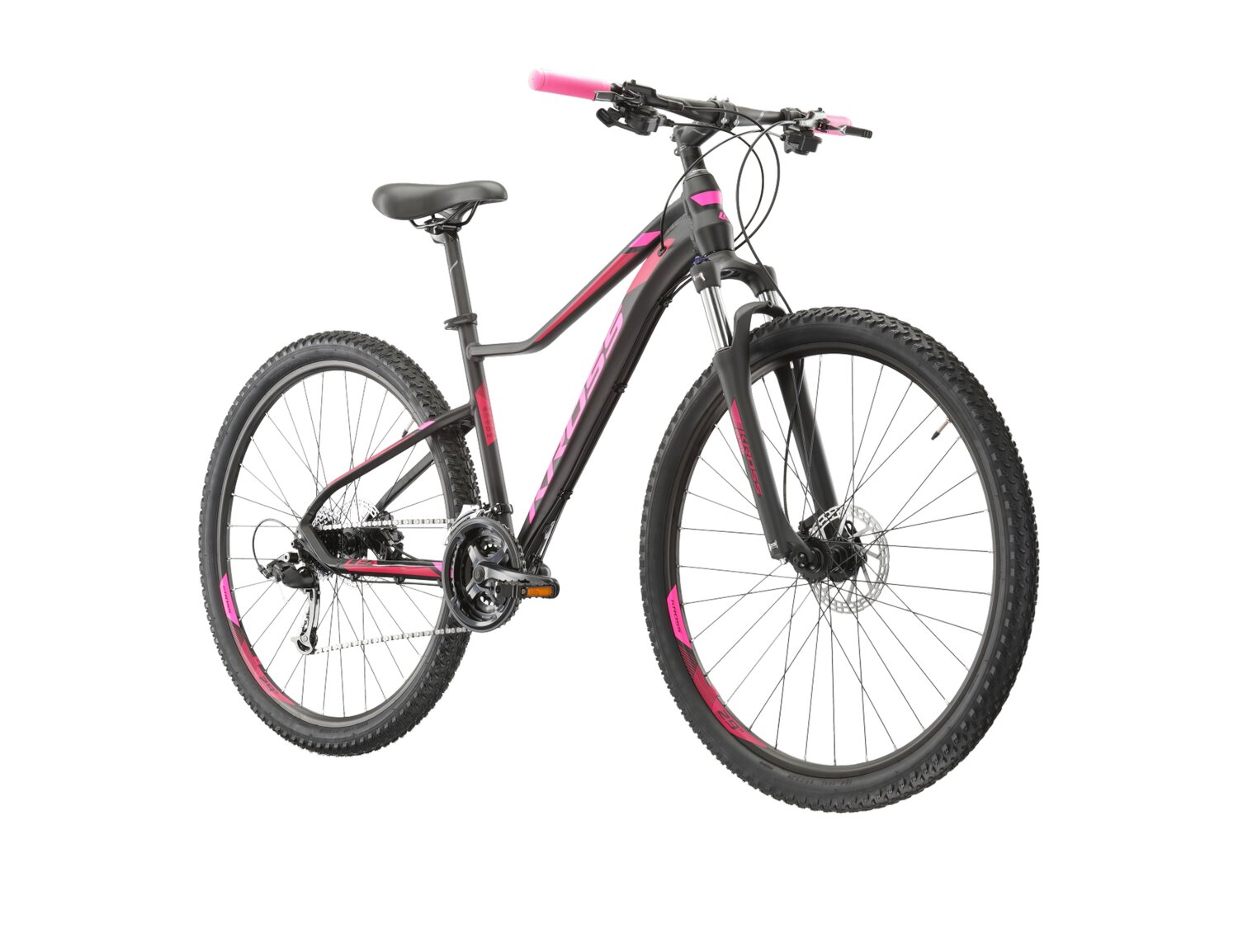 Damski rower górski MTB Woman Kross Lea 6.0 MS na aluminiowej ramie w kolorze czarnym wyposażony w osprzęt Microshift 