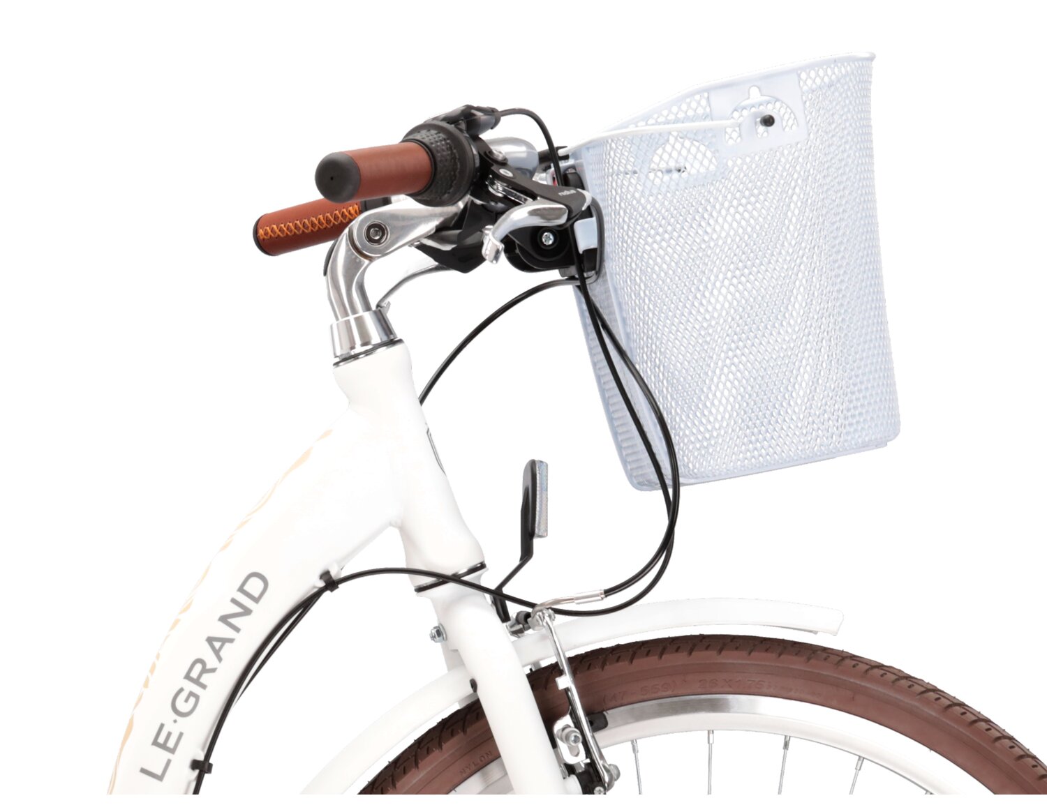 Aluminowa rama, sztywny stalowy widelec oraz opony o szerokości 1,75 cala w rowerze miejskim Le Grand Lille 3.0 