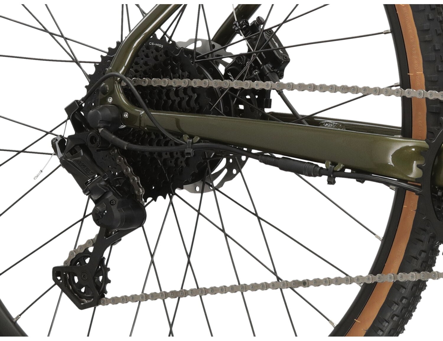  Tylna dziesięciobiegowa przerzutka Microshift Advent M6205 oraz hydrauliczne hamulce tarczowe w rowerze gravelowym KROSS Esker Hyrid 2.0 MS 349 Wh 