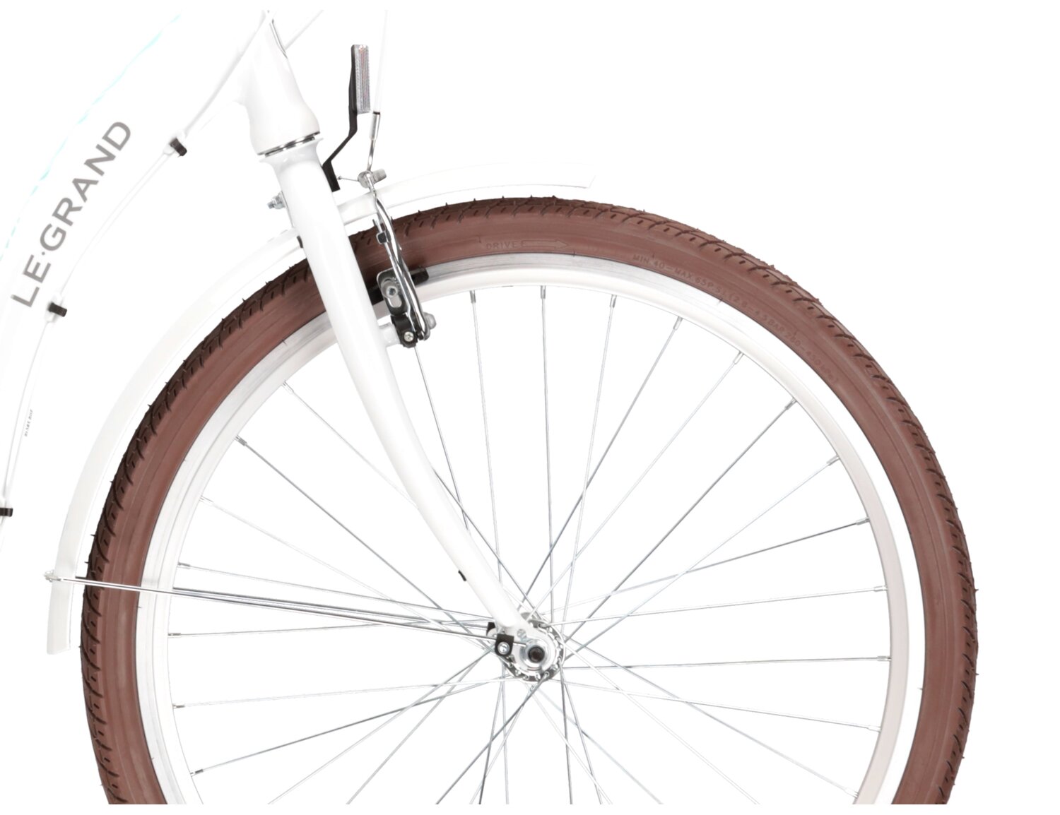 Aluminowa rama, sztywny stalowy widelec oraz opony o szerokości 1,75 cala w rowerze miejskim Le Grand Lille 1.0 