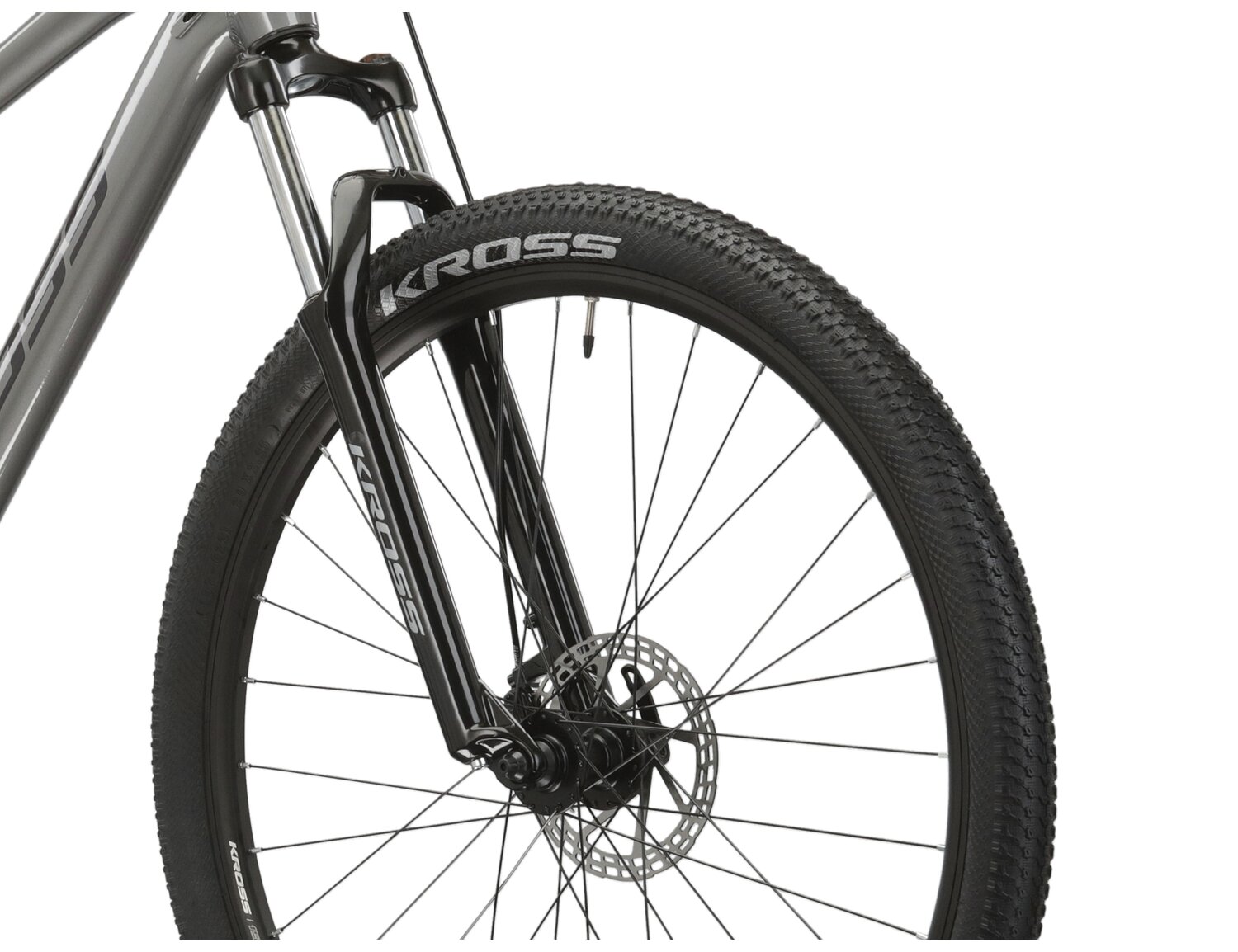  Aluminowa rama, amortyzowany widelec o skoku 100mm oraz opony o szerokości 2,25 cala w rowerze górskim MTB KROSS Hexagon 3.0 