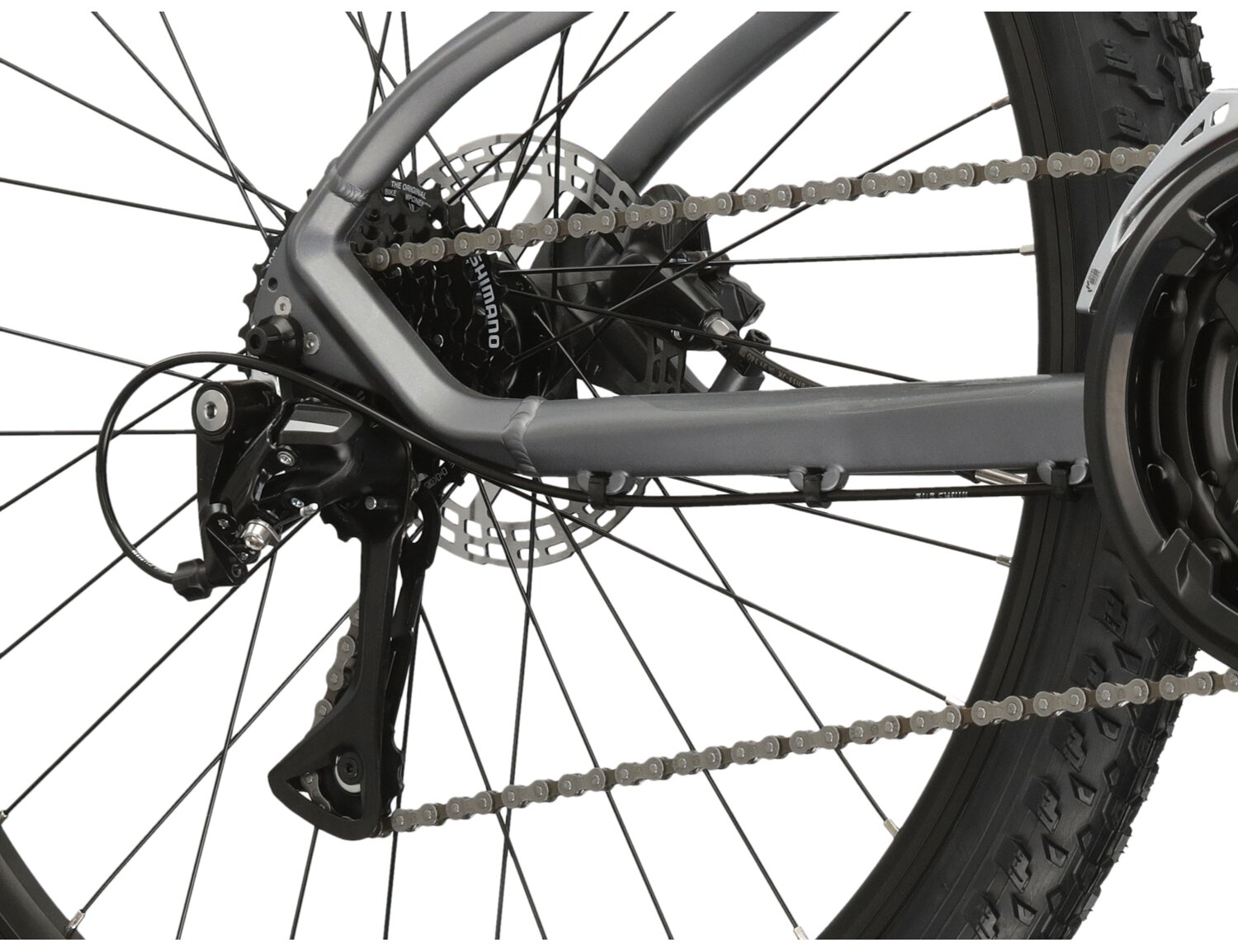  Tylna ośmiobiegowa przerzutka Shimano Acera M3020 oraz hydrauliczne hamulce tarczowe Shimano MT200 w rowerze górskim MTB KROSS Pulser 4.0 