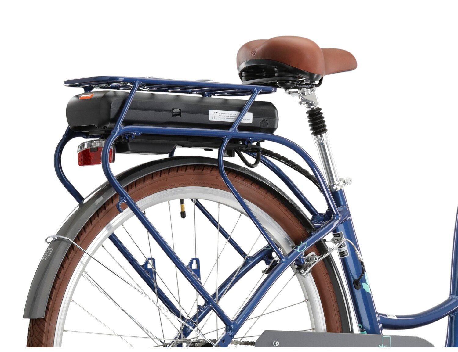 Tylny bagażnik, błotniki oraz podpórka w elektrycznym rowerze miejskim Ebike City Le Grand Elille 1 450 Wh 