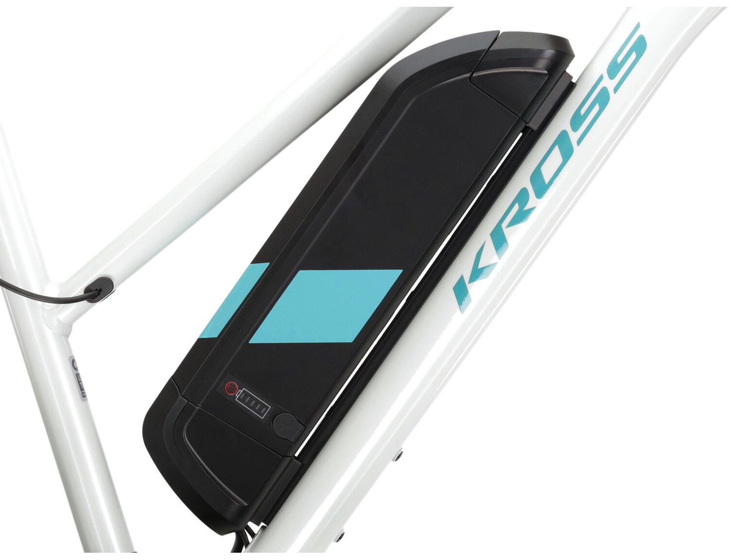 Zamontowana na ramie bateria Phylion o pojemności 522 WH w elektrycznym rowerze crossowym Ebike KROSS Evado Hybrid 1.0 522 Wh UNI 