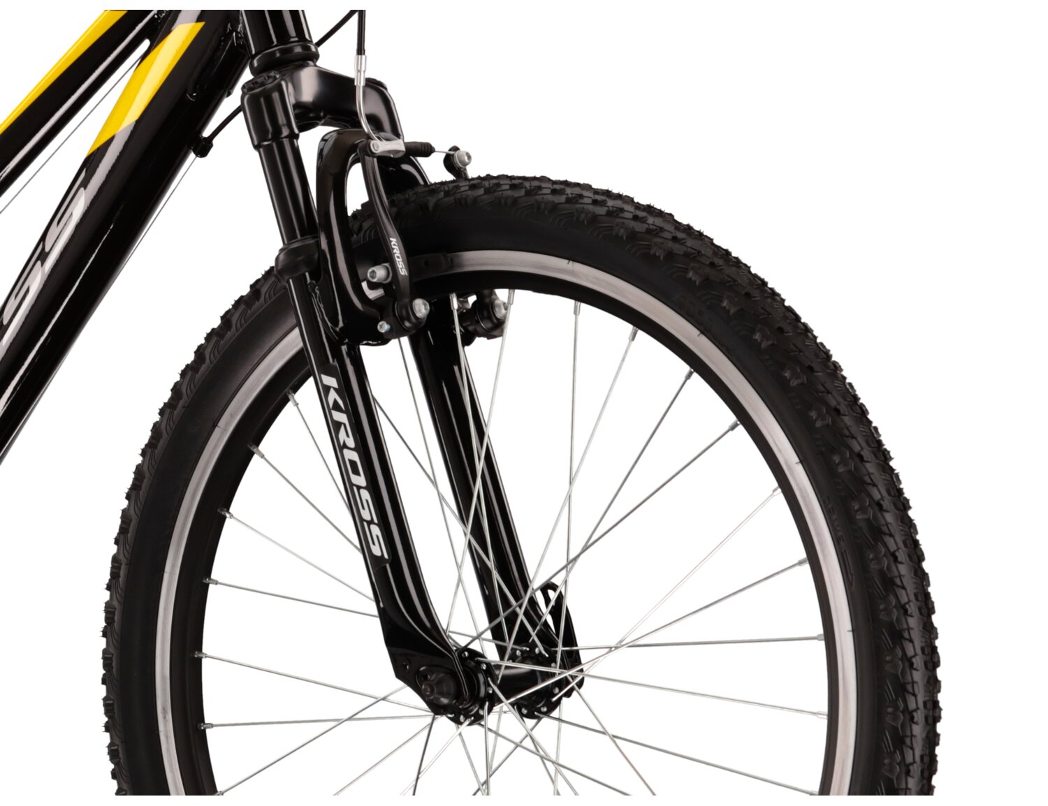  Aluminowa rama, amortyzowany widelec o skoku 40mm oraz opony o szerokości 1,95 cala w rowerze juniorskim KROSS Hexagon JR 1.0 