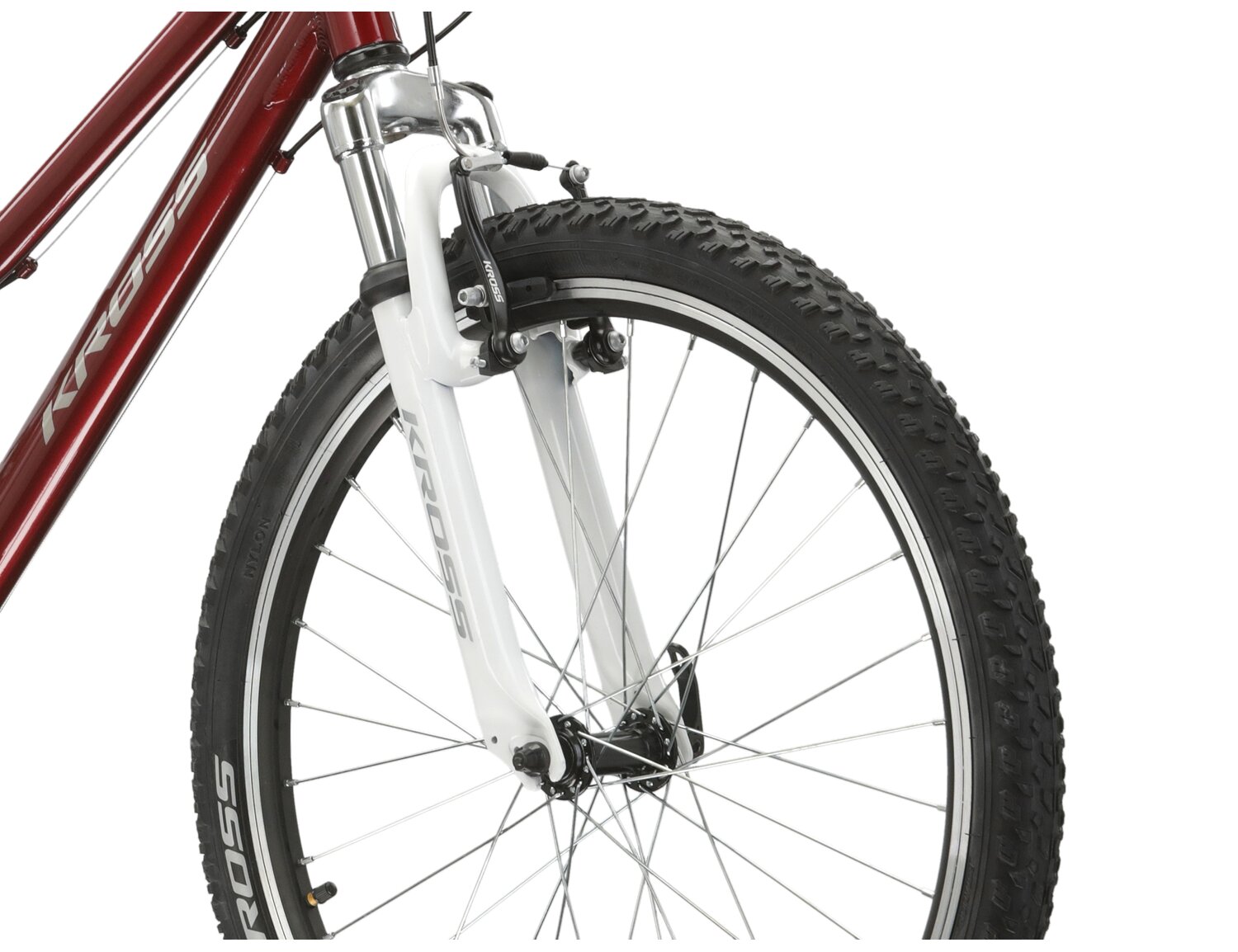  Aluminowa rama, amortyzowany widelec o skoku 40mm oraz opony o szerokości 1,95 cala w rowerze juniorskim KROSS Junior 1.0 