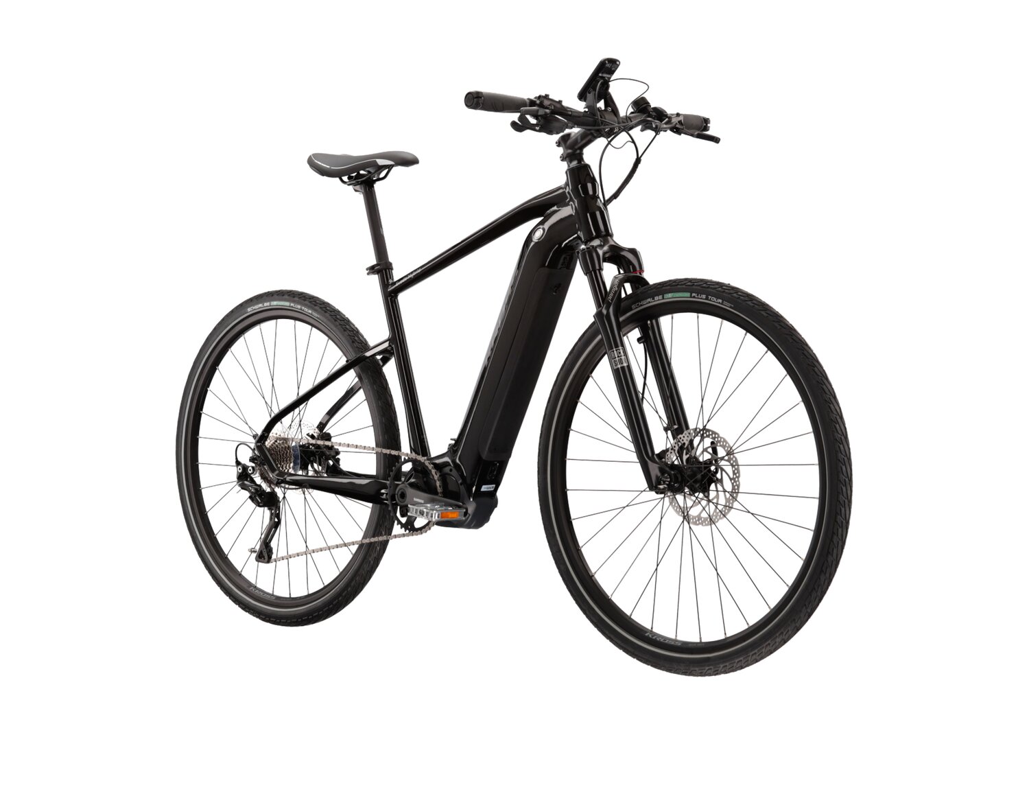  Elektryczny rower crossowy KROSS Evado Hybrid 6.0 630 Wh na aluminiowej ramie w kolorze czarnym wyposażony w osprzęt Shimano i napęd elektryczny Shimano