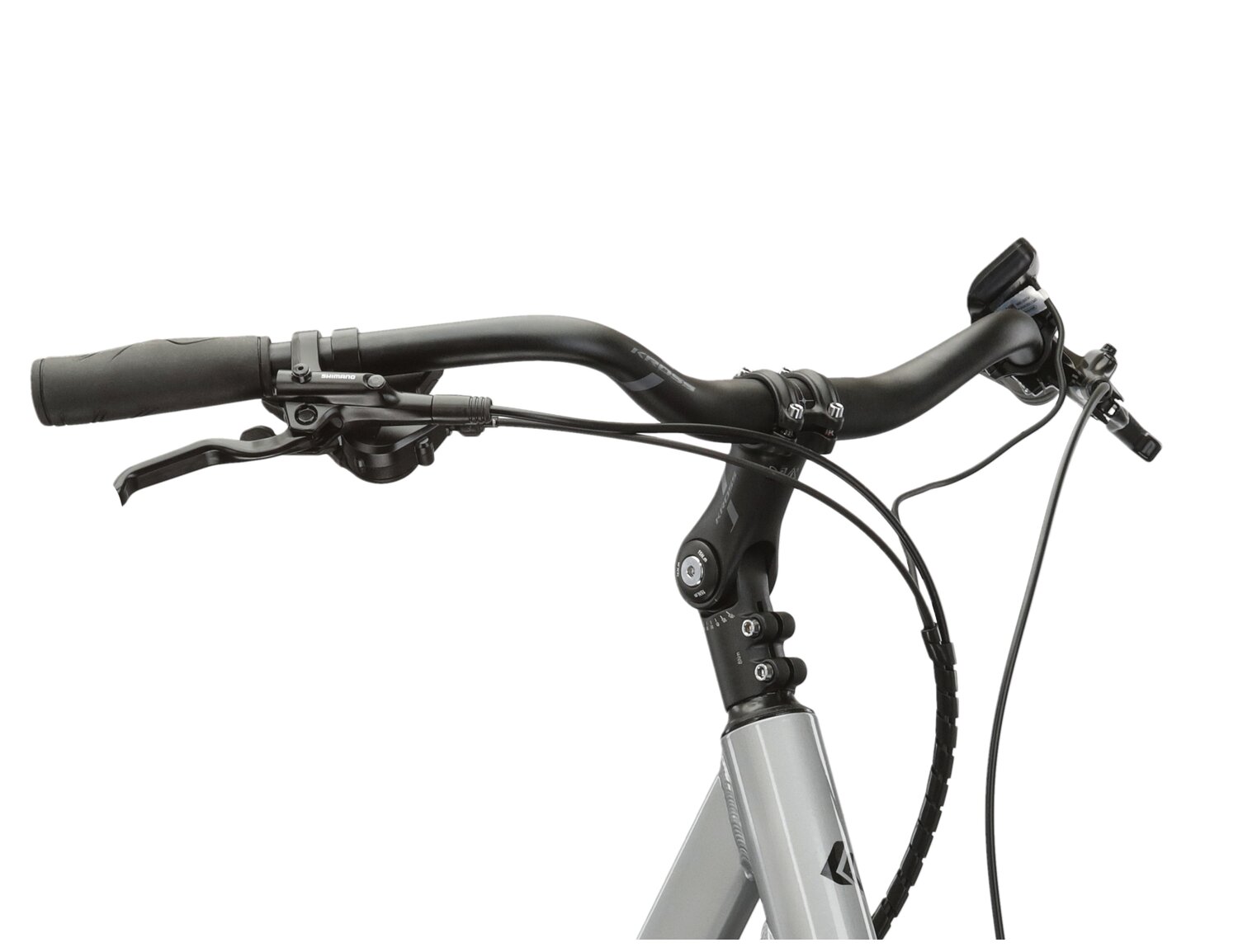 Kierownica oraz oświetlenie w elektrycznym rowerze miejskim Ebike City KROSS Sentio Hybrid 2.0 504 Wh 