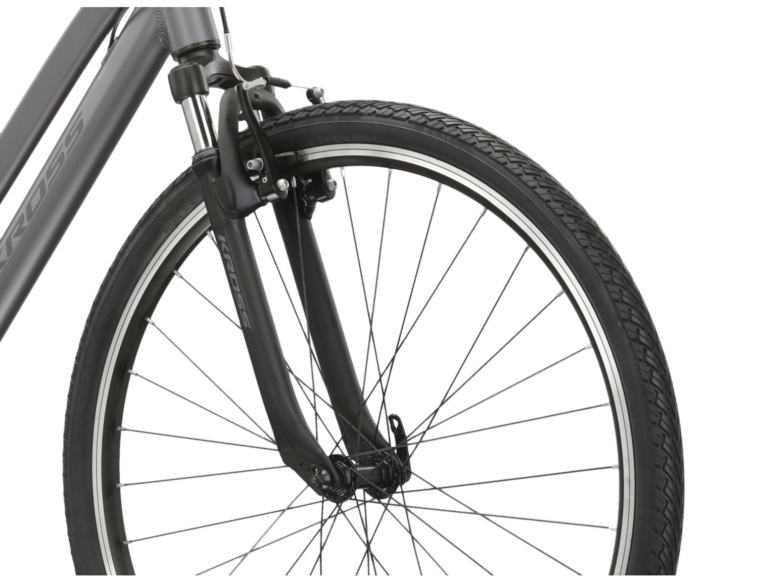 Aluminowa rama, amortyzowany widelec oraz opony Wanda w rowerze crossowym damskim KROSS Evado 2.0 