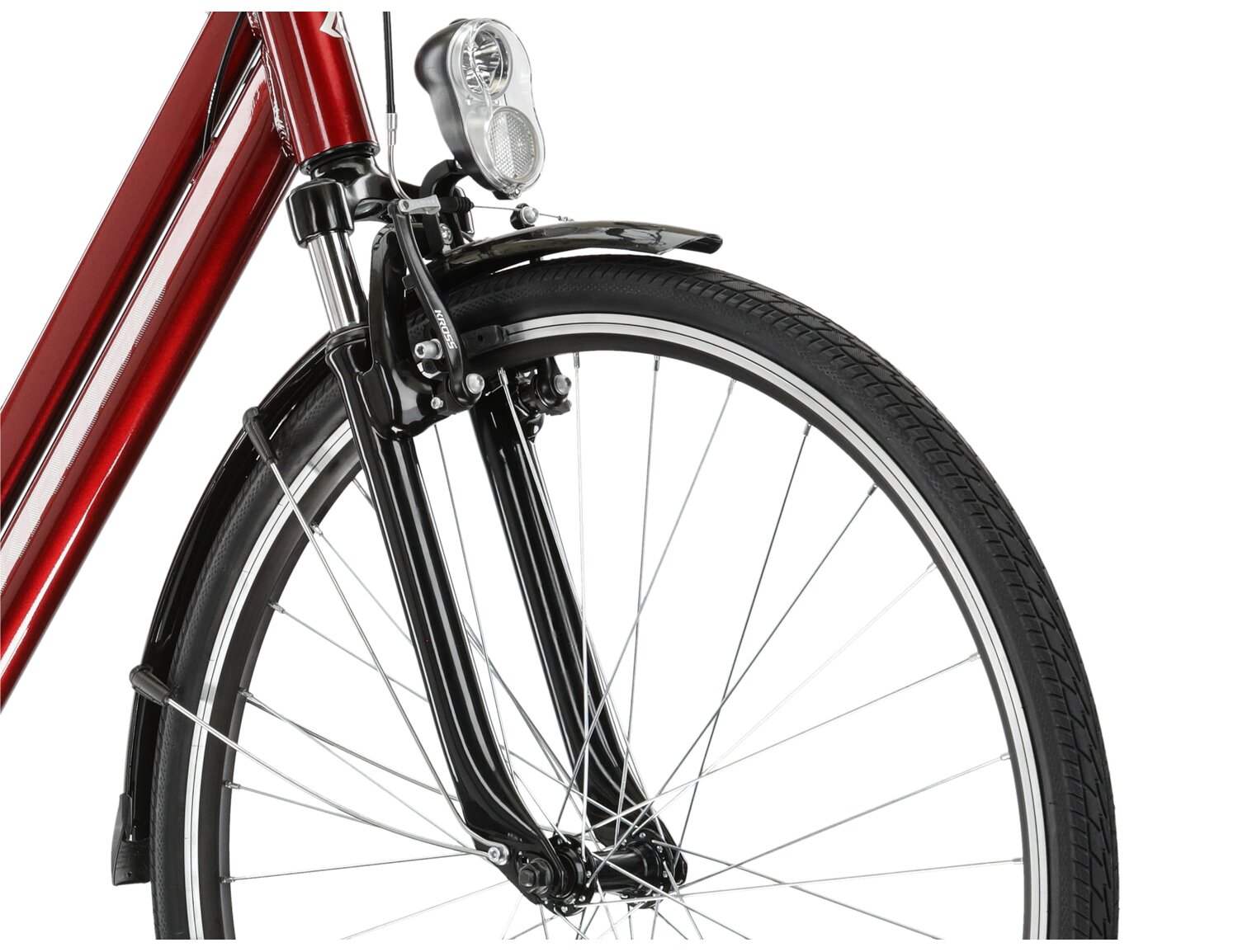 Aluminowa rama, amortyzowany widelec o skoku 30mm oraz opony o szerokości 1,5 cala w rowerze miejskim KROSS Sentio 1.0 