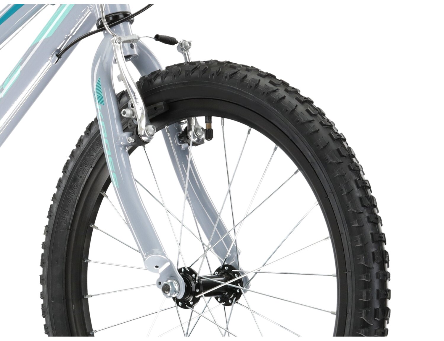  Aluminiowa rama, sztywny widelec oraz opony w rowerze dziecięcym KROSS Lea Mini 1.0 