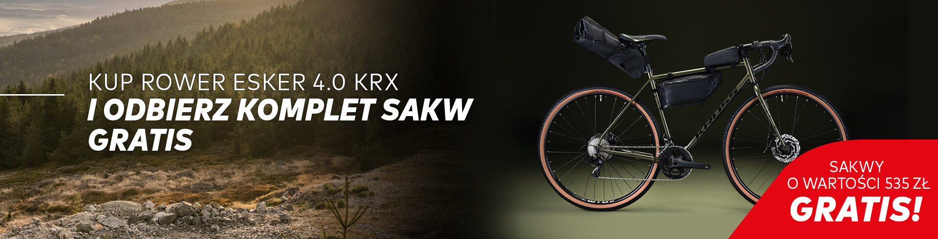 Zestaw toreb gravelowych gratis do roweru Esker 4.0 KRX>>
