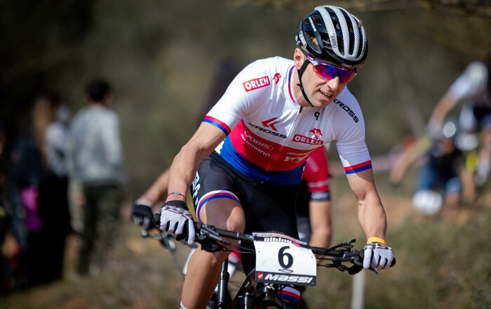 Ondrej Cink w barwach KROSS ORLEN Cycling Team w Copa Catalana Banyoles 